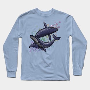 Humpback Whales and Bubbles Long Sleeve T-Shirt